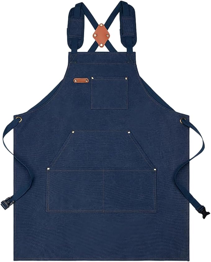 Nanxson Canvas Work Apron, Heavy Duty Carpenter Welding Apron with Wide Braces, Ideal for Gardening and Carpenters