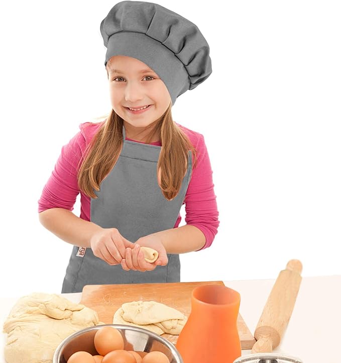 Adjustable Apron and Chef Hat Set for Cooking and Baking