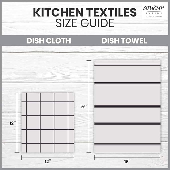 AMOUR INFINI Cotton Kitchen Dish Cloths Set of 8 – Highly Absorbent, Super Soft Premium Terry Cleaning Cloth (12"x12" Inch) Premium Dishcloths for Washing Dishes (Turquoise)