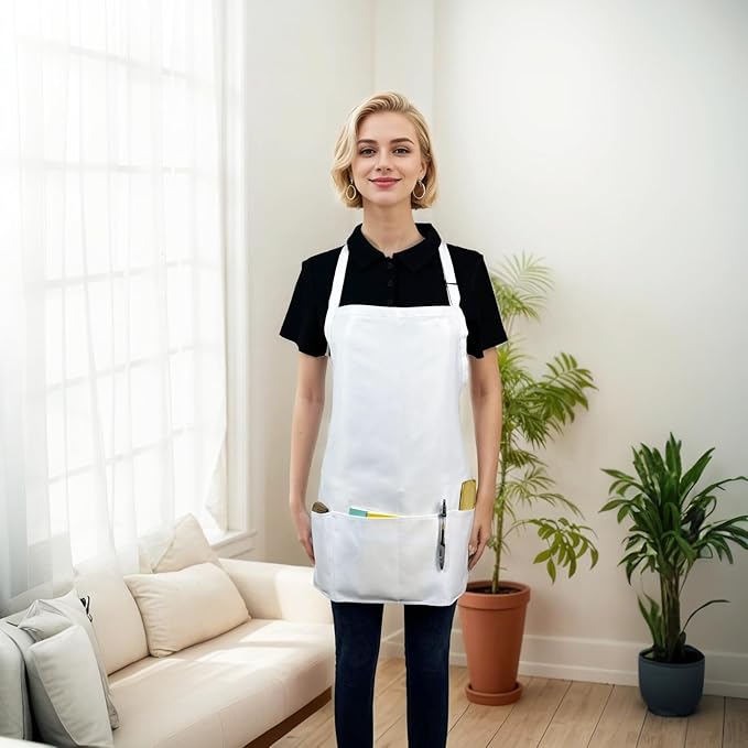 Short Aprons for Women with 3 Pockets,Waterproof Chef Apron for Cooking, Men Kitchen Apron for Grilling Bbq