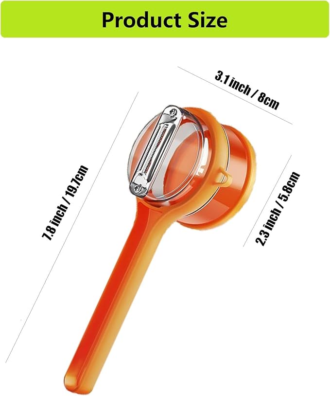 2Pcs Vegetable peelers for kitchen, Potato Peeler, Fruit Carrot Veggie Peelers Built-in peel catcher, Peeler with Ergonomic Non-Slip Handle,Dishwasher safe for home, office and camping(Green&Orange)