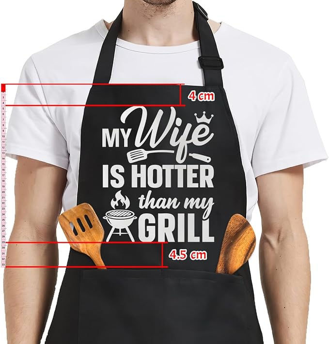 SANDJEST Funny Apron for Dad - Birthday Father’s Day Cooking Grilling Gifts for Mens