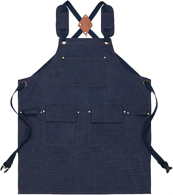 DILLMAN Woodworking Apron for Men Shop Apron Thick Canvas Work Apron with Tool Pockets