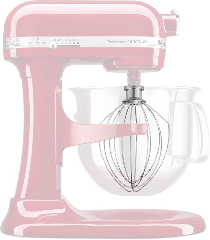 K5AWW Dishwasher Safe Whisk Attachment Stainless Steel 6 Wire Whip Fits KitchenAid 5 Quart Bowl Lift Stand Mixer for Egg Heavy Cream Beater Cakes Mayonnaise