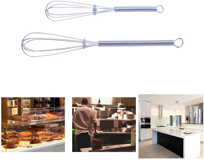 zYoung Mini Whisks Set of 2, 5 Inches and 7 Inches Tiny Whisk for Whisking, Beating, Blending Ingredients, Mixing Sauces