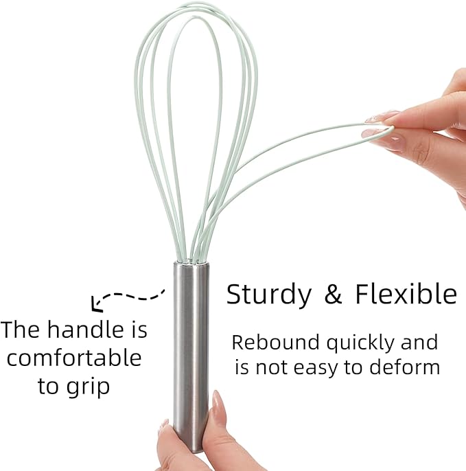Cididu Set of 24 Silicone Whisk Bulk for Cooking, 10 In Wisking Tool Non Scratch, Flexible Rubber Whisks for Nonstick Pans, Kitchen Hand Whisk for Blending Beating Baking, BPA Free Dishwasher Safe