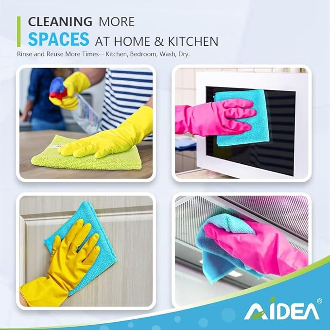 AIDEA Microfiber Cleaning Cloth-600PK, Soft Microfiber Towels for Cars, Absorbent Cleaning Rags, Lint-Free Streak-Free Wash Cloths for House, Kitchen, Window(12in.x12in)