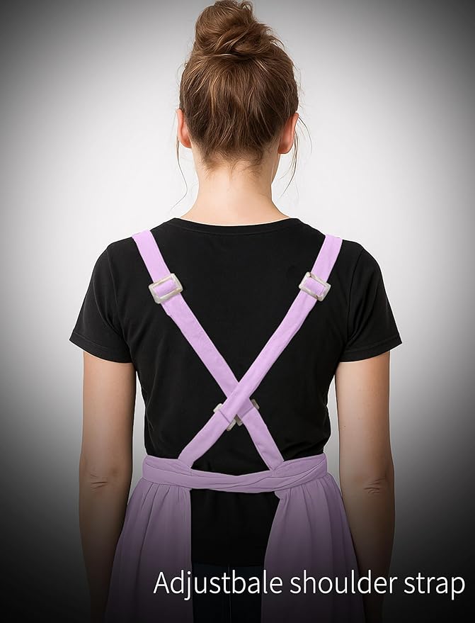Pinknoke Vintage Pinafore Apron Dress for Women with Pockets Cute Floral Chef Aprons for Kitchen Cooking Baking Gardening