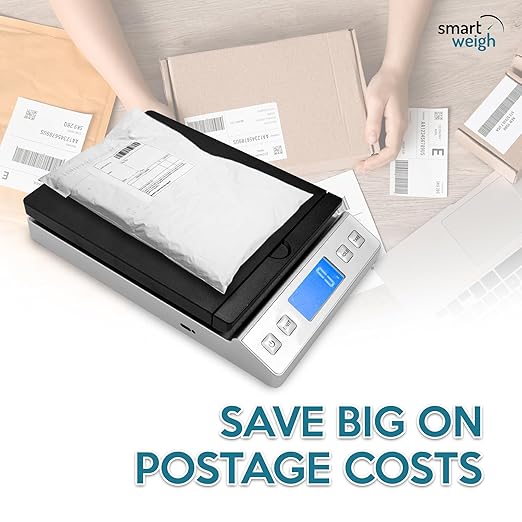 Smart Weigh Digital Postal Shipping Scale, 66 lb Capacity, 0.3 oz Readability, Hold & Tare Function, High-Accuracy Scale, Includes Batteries & USB-C