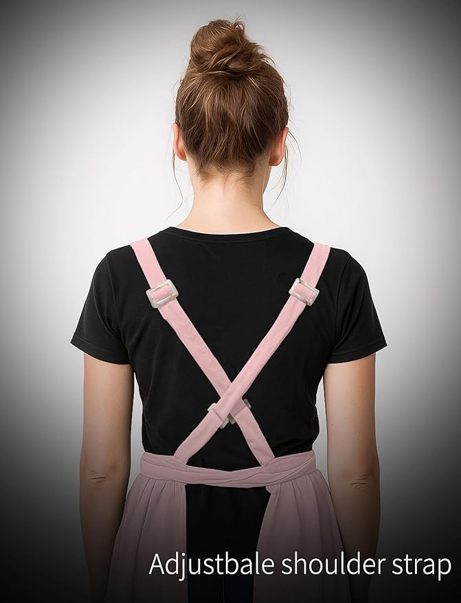 Pinknoke Vintage Pinafore Apron Dress for Women with Pockets Cute Floral Chef Aprons for Kitchen Cooking Baking Gardening