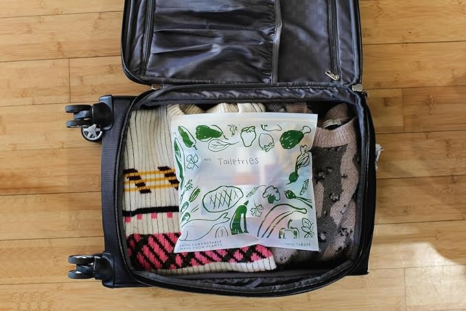 Lunchskins Ziptop Home Compostable & Resealable Freezer-Safe Food Storage Bags, Gallon Size, 60 Bags - Eco-Friendly, Made Without PFAS and BPAS