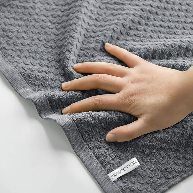 Artoid Mode Ring Spun Cotton Grey Kitchen Dish Towels, 15x25 Inch Ultra Soft Absorbent Quick Drying Household Cleaning Tea Towels Bar Towels Set of 6