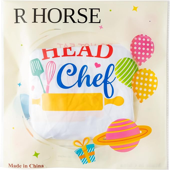 R HORSE 2Pcs Adults Kids Matching Apron Set - Parent and Child Adjustable Kitchen Apron with 2 Pockets - Mommy and Me Matching Gift for Women Kid Cooking Baking Painting Training Gardening