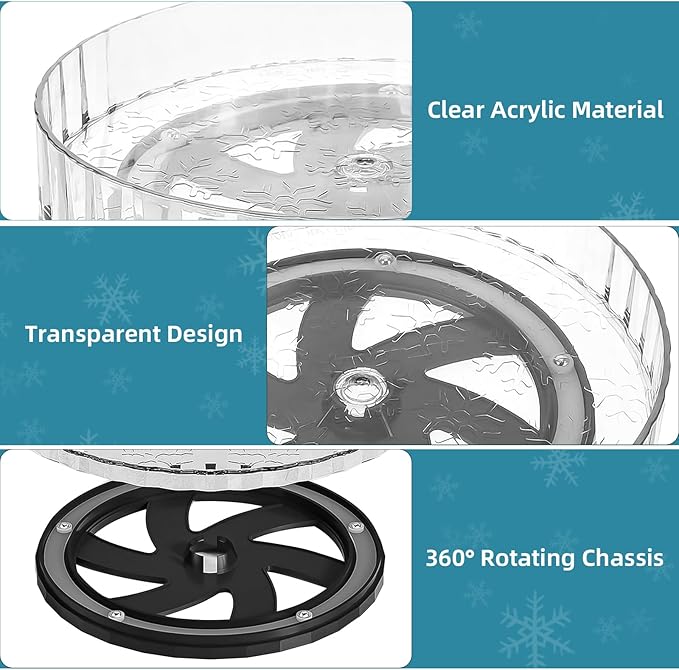 Small Acrylic Lazy Susan Organizer 8" Clear Turntable for Cabinet, Countertop, Bathroom 1 Tier Plastic Spinning Organizer, for Kitchen, Vanity, Pantry, Tabletop Storage organizador giratorio acrilico