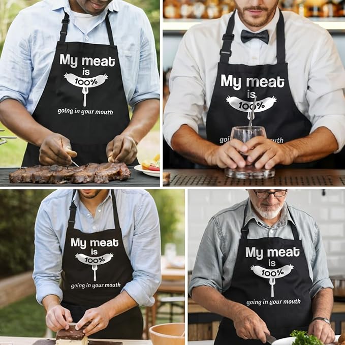 SANDJEST Funny Apron for Dad - Birthday Father’s Day Cooking Grilling Gifts for Mens