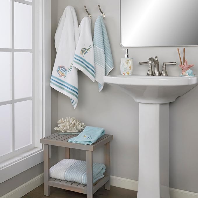 SKL Home Planet Ombre 2 Bath, 2 Hand Towel Set, Aqua