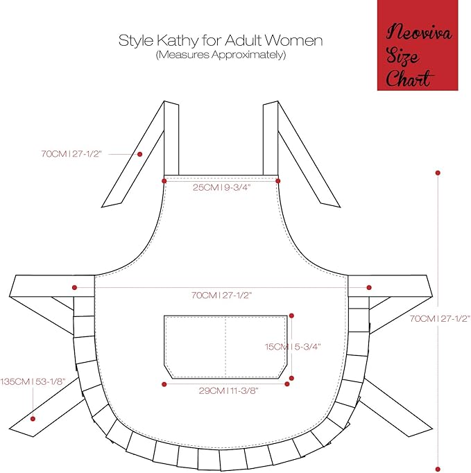 NEOVIVA Kitchen Aprons for Women with Pockets,Cooking Aprons for Women,Vintage Apron for Baking Gardening,Gifts for Mothers