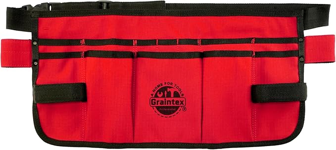 Graintex Heavy-Duty Ripstop Canvas Tool Apron – 12 Pockets, Adjustable Belt, Reinforced Stitching – Carpenter, Gardener, and DIY Utility Waist Apron