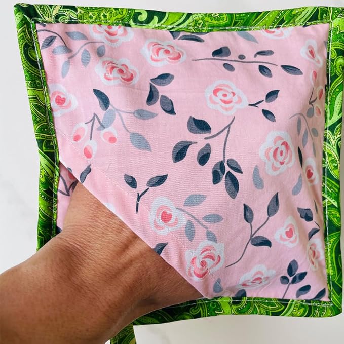 Square Pot Holders for Kitchen hot Pads 100% Cotton Set of 4 Heat Resistant for BBQ/Cooking/Baking/Grilling/Microwave/Barbecue