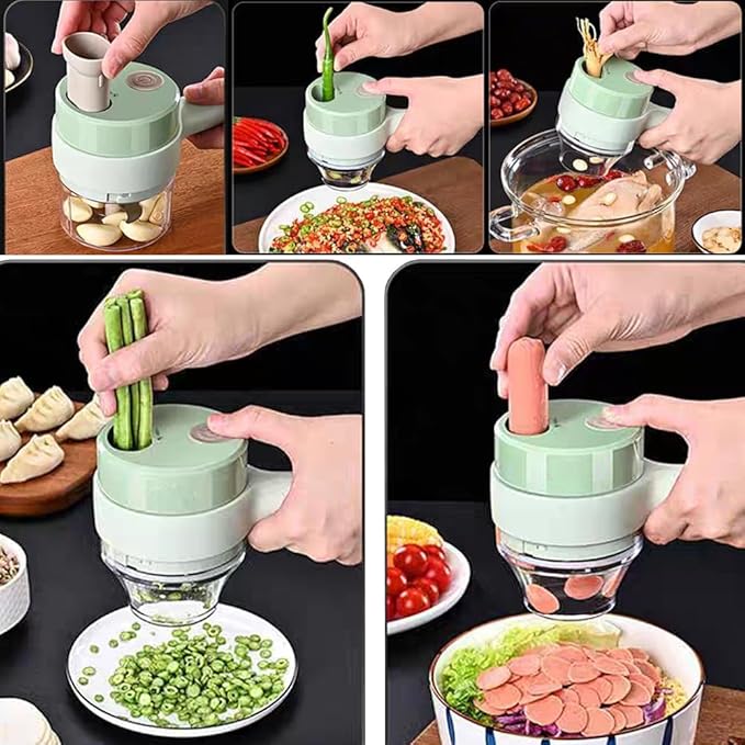 Electric Vegetable Chopper/Mini Food Processor/Food Slicer Hand-Held Grinder and Chopper 2-Purpose Kitchen Helper