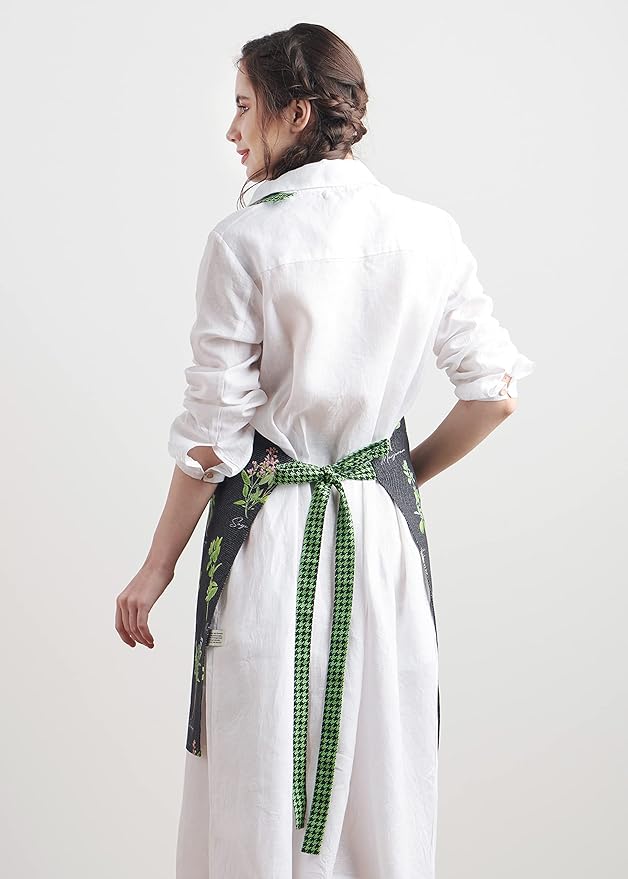 Maison d' Hermine 100% Cotton Apron for women with Pocket Kitchen Chef Apron for Men Cooking Mothers Day Gifts