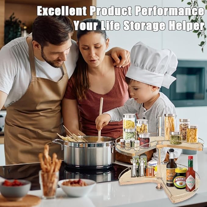 2 PCS 26" Lazy Susan Shelf Liner, Jaxbo Silicone Lazy Susan Liner for Dual Tier Pie Cut Organizer,Non-Slip Thermal Protection Mat