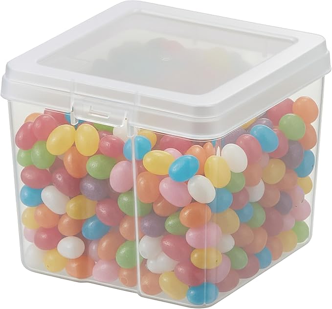IRIS USA Food Storage Containers with Flip-Top Lid, 1.3 Qt - 10 Pack, Clear Stackable Food Containers for Kitchen & Pantry Organization, BPA-Free, Food Grade Plastic For Flour, Sugar, Dry Food, Grain