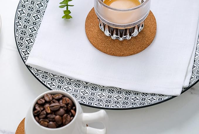 100% Pure Linen Dinner Cloth Napkins 15 x 15 Inch White - Set of 6 Pack European Flax Natural Fabric Washable for Home and Kitchen