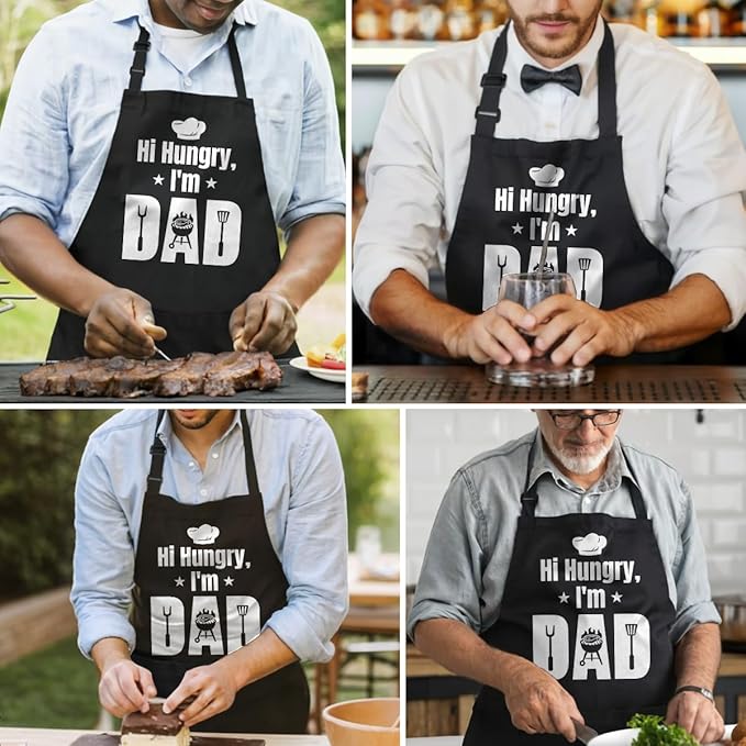 SANDJEST Funny Apron for Dad - Birthday Father’s Day Cooking Grilling Gifts for Mens