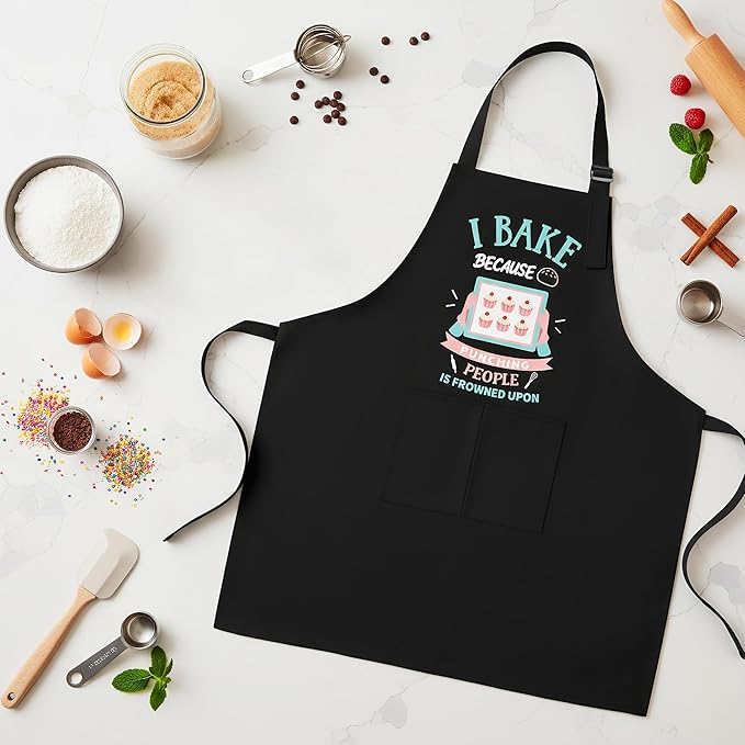 Defresit 2 Pack Funny Baking Aprons for Women Men – Kitchen Cooking Aprons with Pockets, Birthday Mothers Day Baking Gifts for Baker, Mom, Wife | Thanksgiving, Christmas