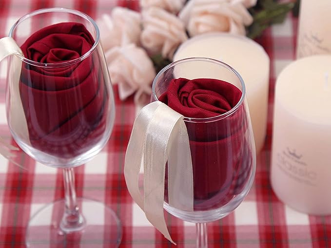 Cloth Napkins Set of 12,Made of 100% Cotton, Dinner Napkins 18x18 inch,Maroon Napkins for Fall,Christmas Table Decoration (Dark Red)
