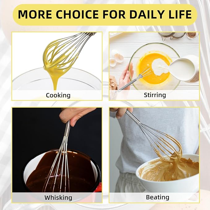 Baderke 30 Pcs Mini Whisk Bulk Small Whisks for Cooking 304 Stainless Steel Tiny Whisk for Baking, Whipping, Beating Eggs, Mixing Sauces, Blending Ingredients (6 Inch)