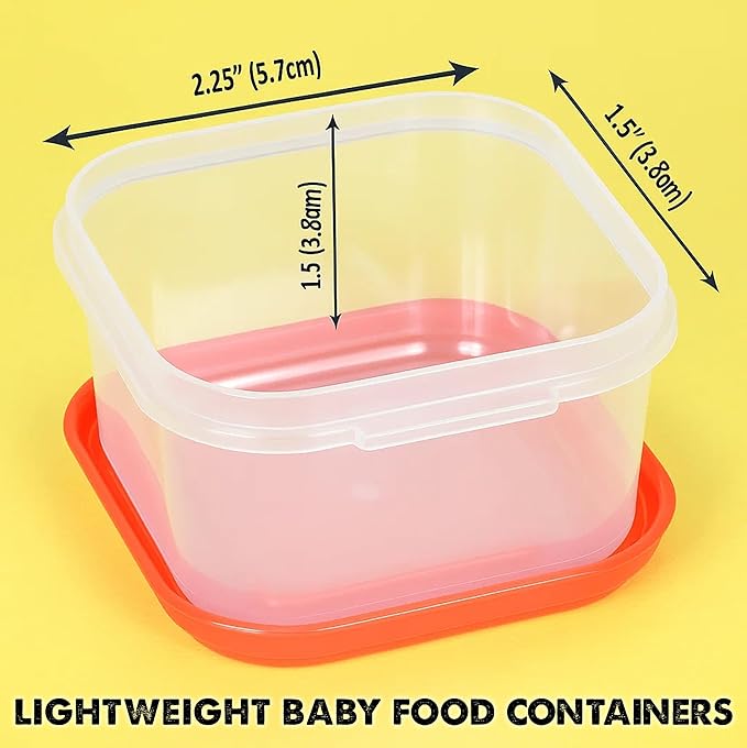 ARSUK Baby Food Containers (4oz/120ml, 8 Pack) - Small Plastic Containers with Lids - Toddler Snack Containers - Reusable Freezer Safe Food Storage Jars - BPA-Free, Leakproof & Microwave Safe