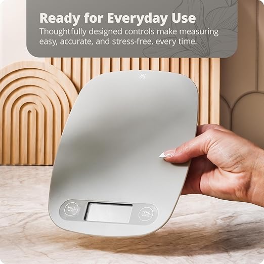 Greater Goods Food Scale - Digital Kitchen Scale, 1g Precision, Easy-Tare & Quick Conversion, Slim Compact Design, Durable & Portable | Ideal for Cooking, Baking & Meal Prep