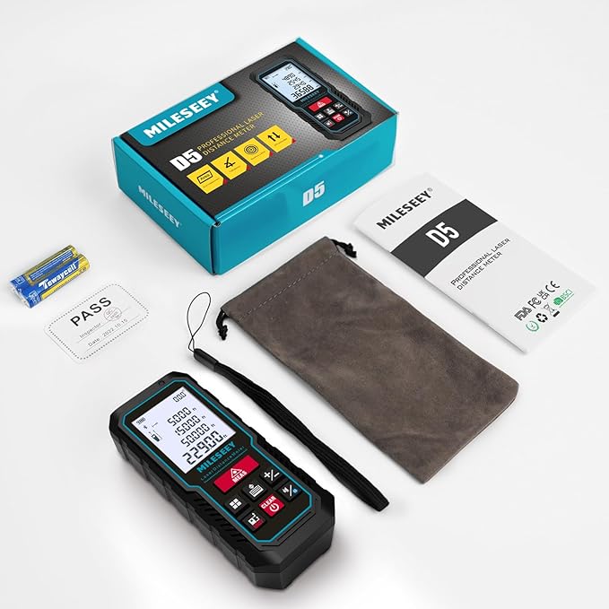 MILESEEY Laser Measurement Tool, 229Ft Laser Measure with Digital Angle Level, Laser Tape Measure with Phone App, Record Data and Make Your own Sketch Support Hand-Drawn Plan/Draw on Picture