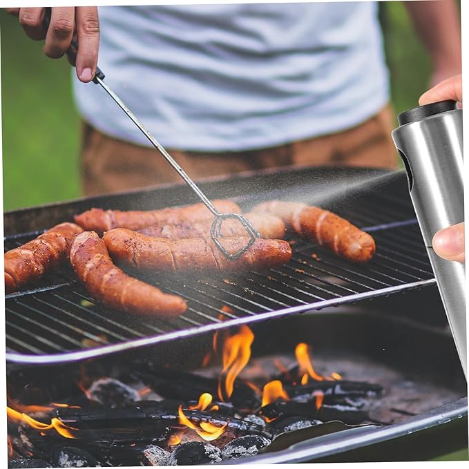 Zerodeko 1pc Stainless Steel Oil Sprayer for Cooking Bbq and Outdoor Activities Portable and Lightweight Multi-purpose Oil Bottle for Vinegar and More
