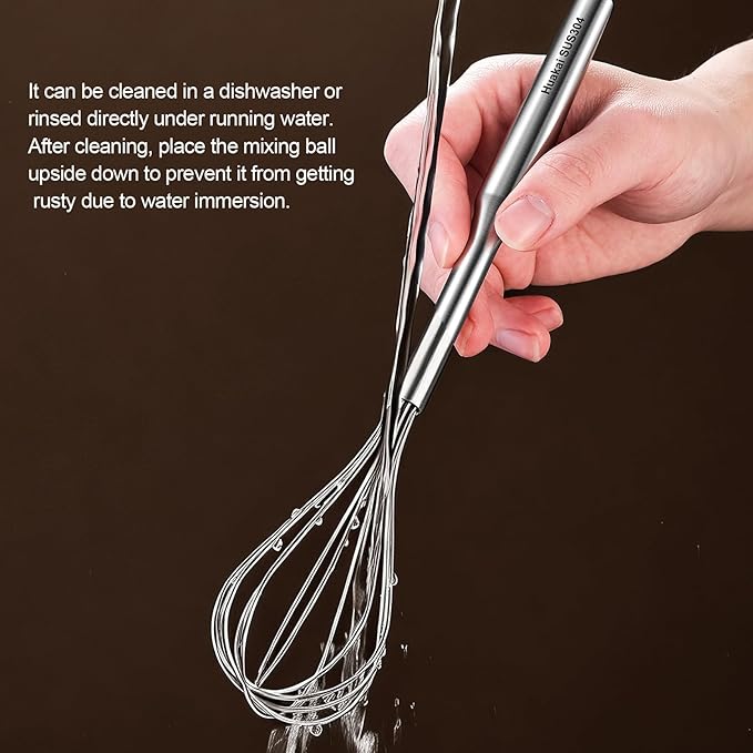 Stainless Steel Small Whisk for Cooking, 10-Inch Mini Whisk for Cheese, Coffee, Flour, Eggs