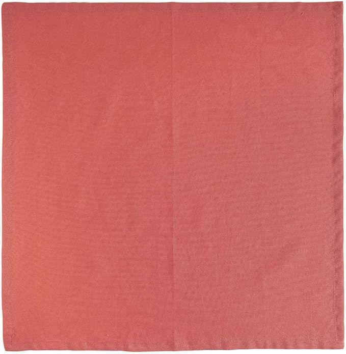 Fingercraft Cloth Napkins Cotton Linen Blend Fabric 12 Pack Premium Quality Mitered Corners for Every Day Use Napkins are Pre Shrunk and Good Absorbency Easter Color Coral