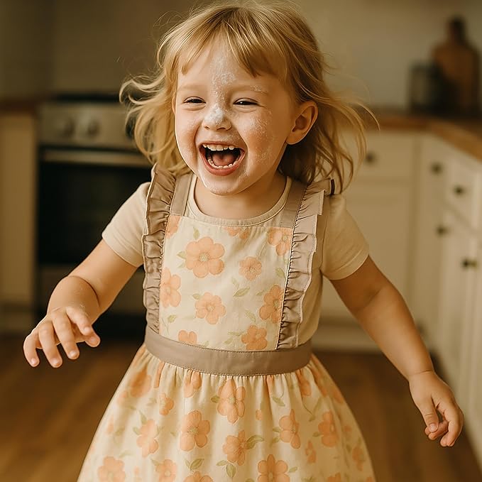 CRB Fashion Kids Cooking Baking Apron | Toddler, Little Girls, Cute Kitchen Chef Aprons