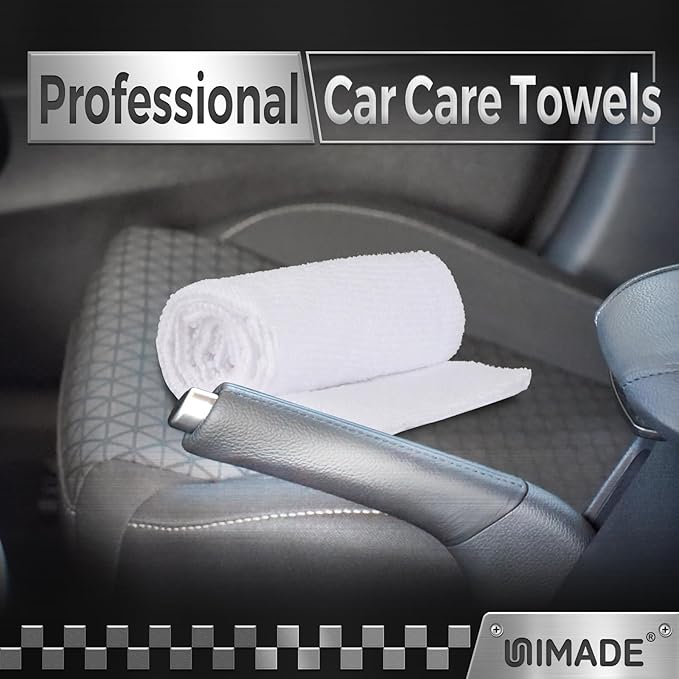UNIMADE Shop Towel Rag, 200 Pack Reusable Rags Bulk Microfiber Cleaning Cloth Lint Free Towels for Car Kitchen Automotive Bar Mechanic Restaurant Garage, 11.5"x 11.5", White