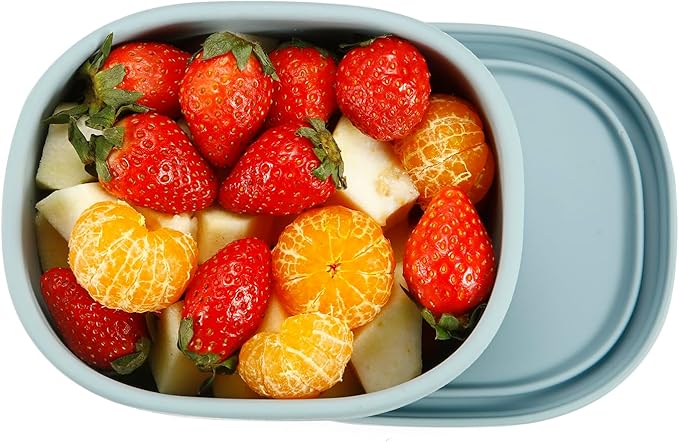 PandaEar 3 Pack Silicone Food Storage Containers with Lids, Reusable Nesting Lunch Bento Box Set, BPA Free, Leakproof, Dishwasher Microwave Freezer Safe (6.7oz, 10oz, 20oz)