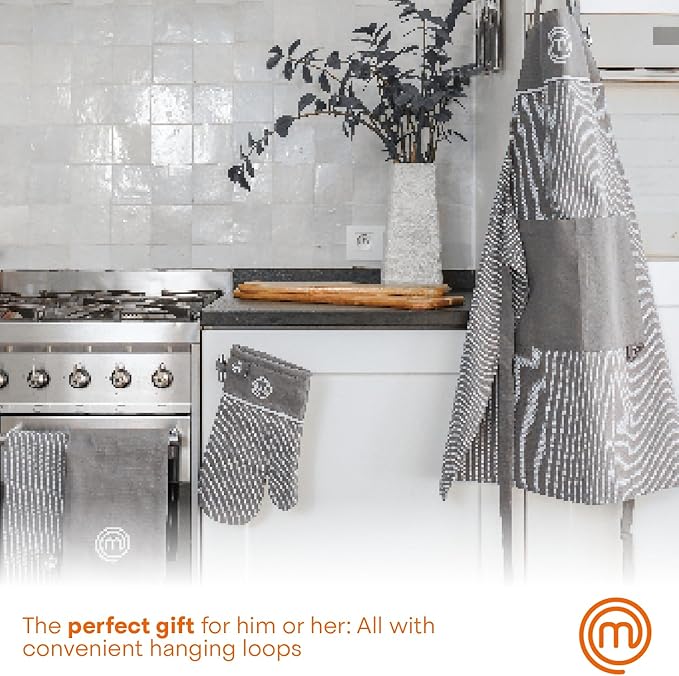 MasterChef Chef Apron for Men & Women, Cooking Apron for the Kitchen & BBQ Grilling