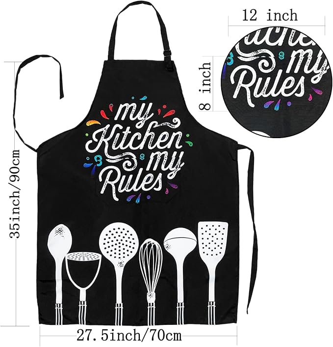 Sosolong Adjustable Waterproof Apron Bib Apron with 2 Pockets Cooking Kitchen Aprons for Women Men Chef