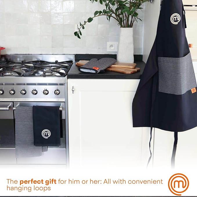 MasterChef Chef Apron for Men & Women, Cooking Apron for the Kitchen & BBQ Grilling