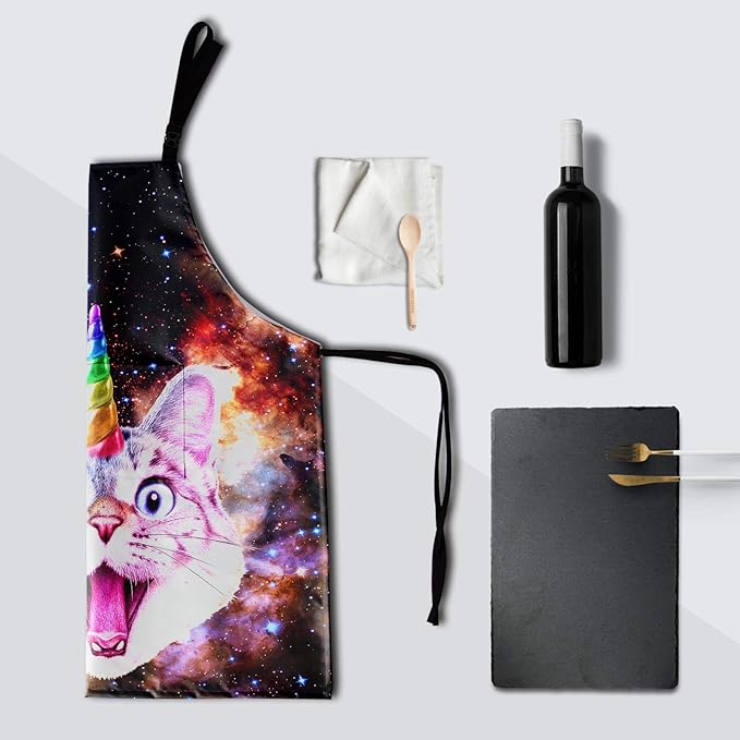 Funny Apron Polyester Grooming Aprons with Pocket for Cooking Kitchen Grilling Adults