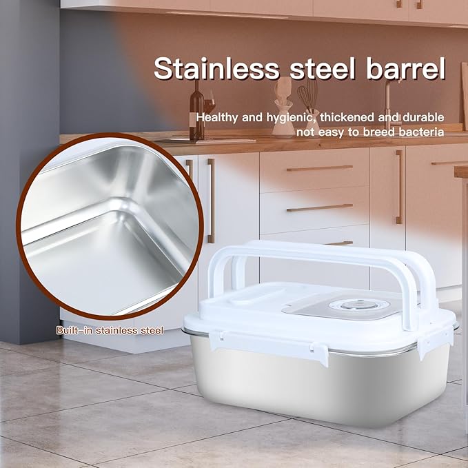 AnRui 6.8Qt Storage Container, Airtight Dispenser Organizer, Stainless Steel Storage Bucket with Lid, for Flour Rice Cereal Grain Sugar, Silver