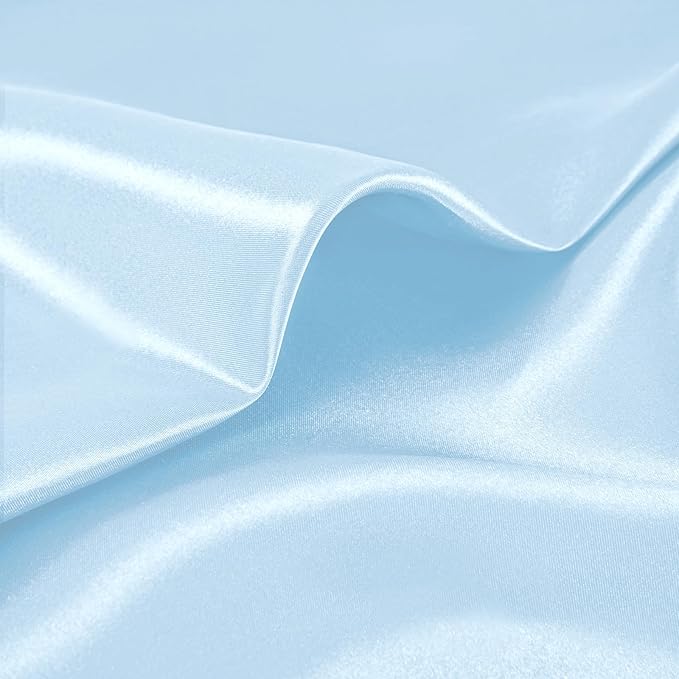 KKJIAF 50 Pack Light Blue Square Satin Napkins 17x17 Inch Soft Smooth Cloth Napkins,Silky Table Napkin for Wedding Banquet Party Decoration