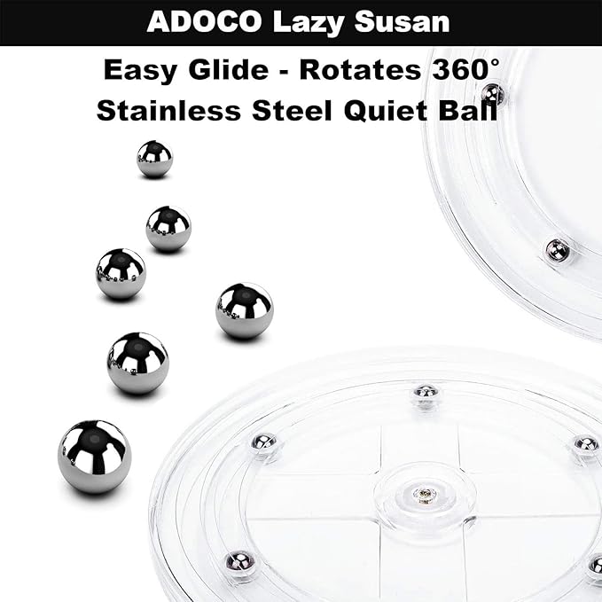 3 Tier Lazy Susan Bathroom Organizer - 9.25 Inch Clear Makeup Organizer with Skincare and Perfume Storage for Countertop