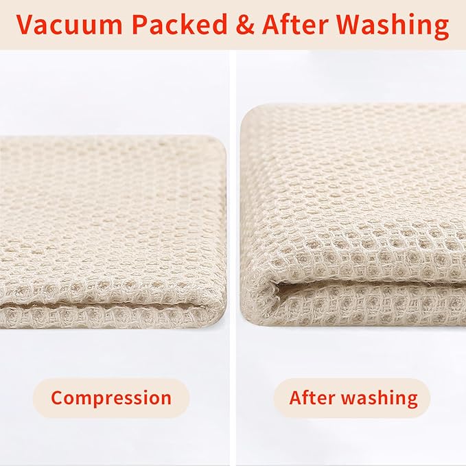 Homaxy 100% Cotton Waffle Weave Kitchen Dish Cloths, 7-Pack Ultra Soft Absorbent Dish Towels, Quick Drying Dish Rags, 12 x 12 Inches, Beige