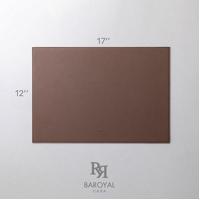 Faux Leather Placemats Set of 8 Vinyl Washable Wipeable Table Mats for Kitchen Dining Table Heat Resistant Waterproof Modern Indoor/Outdoor Placemats Non-Slip Easy Clean Place Mats (Chocolat)